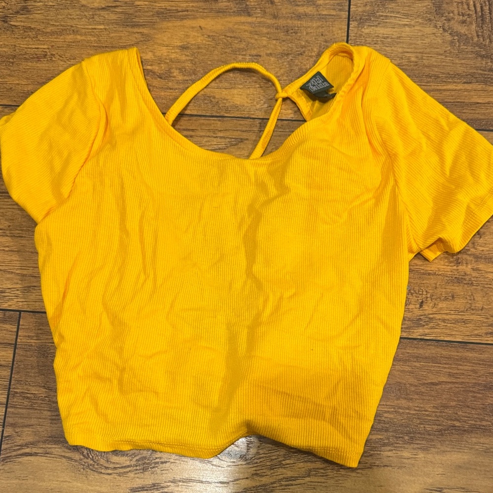 Wild Fable Bright Yellow Crop Top